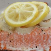 Baked Steelhead with Lemons and Onions