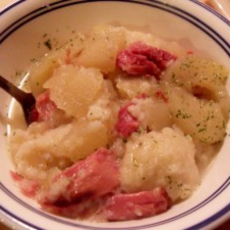 Apples & Buttons (Ham, Apples and Dumplings) Soup