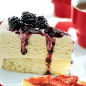 Malted Milk Ice Cream Cake w/Blackberry Topping