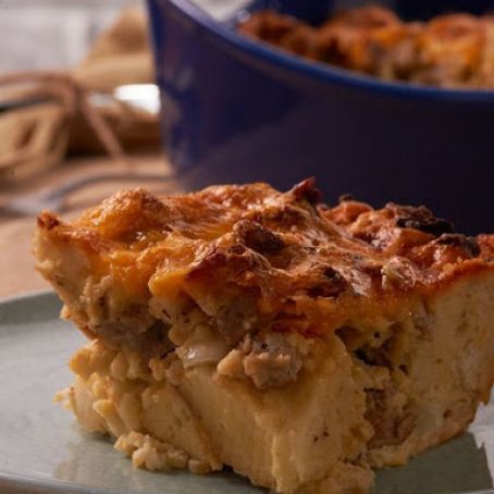 Sausage, Biscuit & Egg Strata