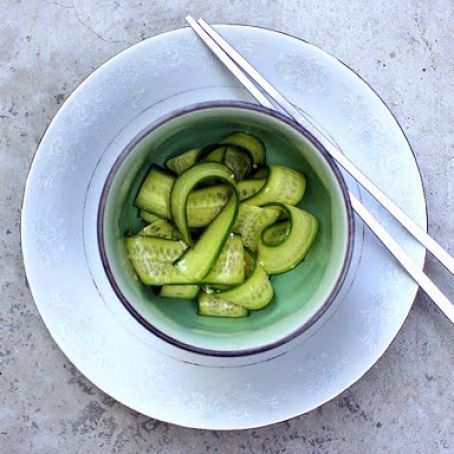 Cucumber Ribbons with Lemongrass Ginger Vinaigrette