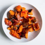 Twice-Roasted Sweet Potatoes with Hot Honey