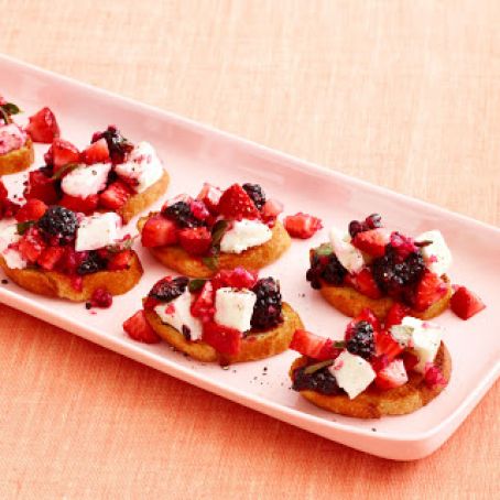 Mixed Berry–Mozzarella Bruschetta