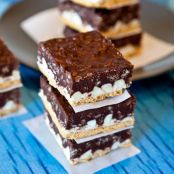 Peanut Butter Cocoa Krispies Smores Bars