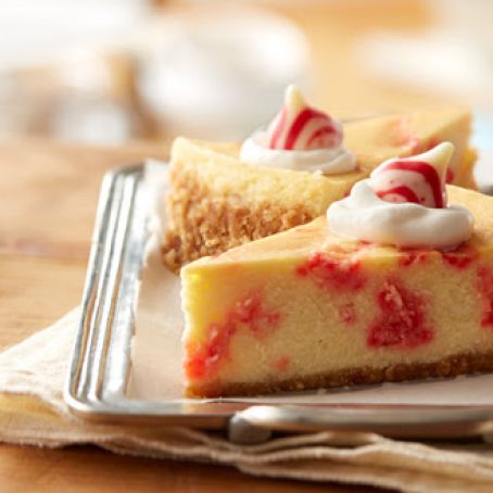 KISSES Candy Cane Swirl Cheesecake