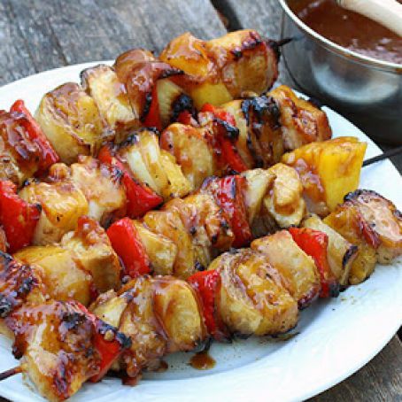 Bacon, Pineapple, Chicken Kabobs