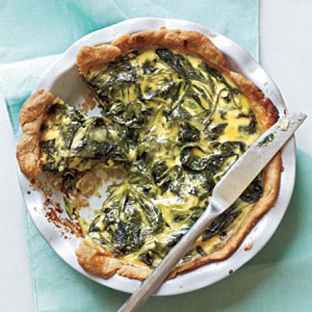 Spinach, Green Onion and Smoked Gouda Quiche