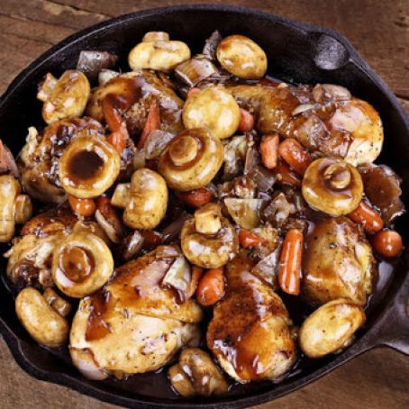 Vinegar Braised Chicken and Mushrooms