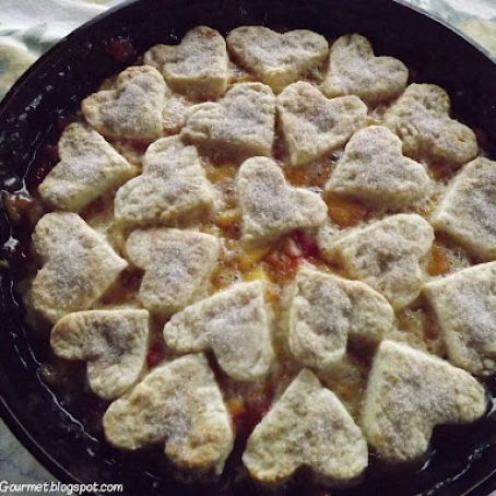 Peach and Strawberry Cobbler