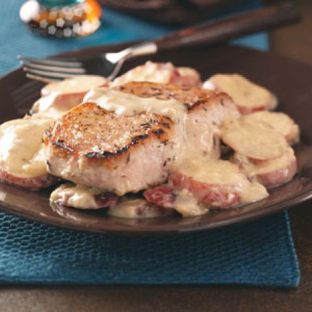 Pork Chops & Potatoes in Mushroom Sauce Recipe