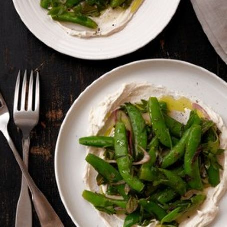 Sugar Snap Peas With Ricotta, Mint & Lemon