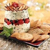 Layered Basil-Roasted Red Pepper Spread