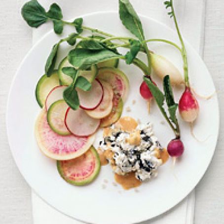 Summer Radishes with Chèvre, Nori and Smoked Salt