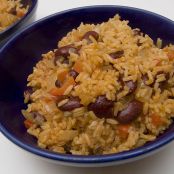 Brown Rice & Red Beans in Light Coconut Milk (Congris)