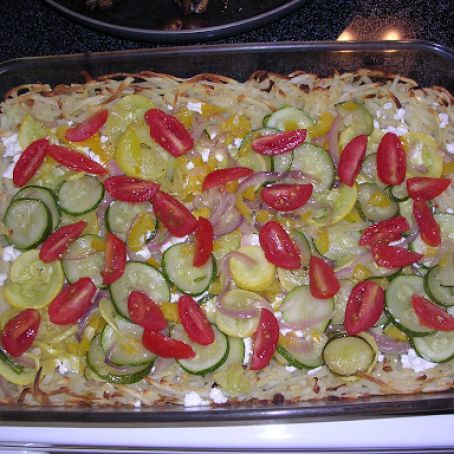 Potato Crust Vegetable Pizza