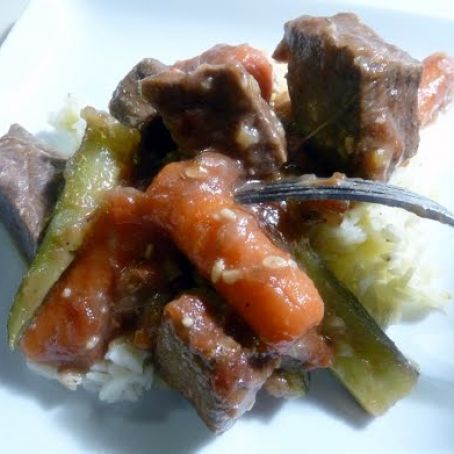 Beef Ragout Over Rice