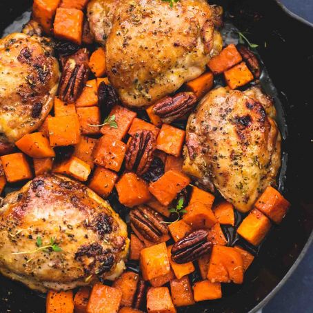 Honey Roasted Chicken and Sweet Potato Skillet