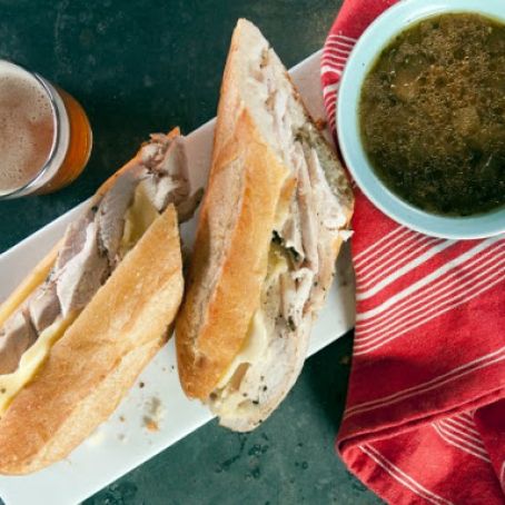 Turkey Roast Dip with Melted Gruyere