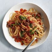 Capellini With Sausage, Spinach, and Jalapeño