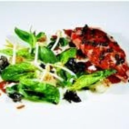 Breast of Duckling with Seaweed Salt and Vegetable Scallops