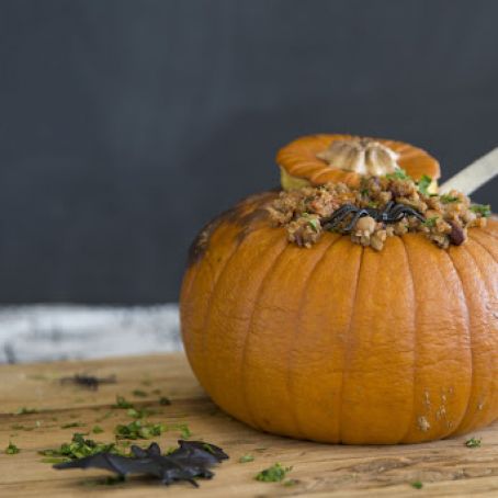 Quinoa Chili In A Pumpkin