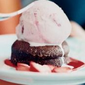 Chocolate Lava Cakes with Strawberries