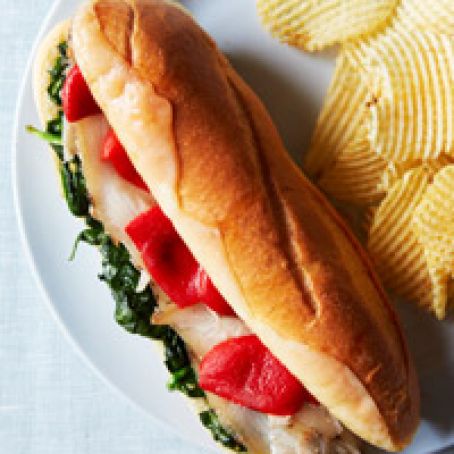 Tasty Herb-Roasted Pork Subs with Garlicky Spinach