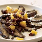 Portobello Carpaccio with Orange-Kalamata Tapenade