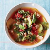 Three-Greens Soup with Sausage and Potatoes