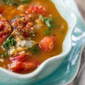 Soup - Spiced Red Lentil, Tomato, and Kale Soup