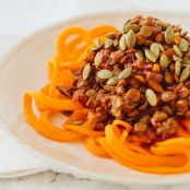 Spiralized Butternut Squash with Curried Lentils and Pumpkin Seeds | Inspiralized
