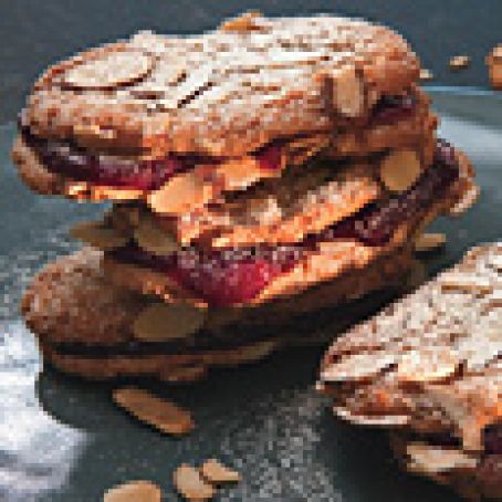 Chewy Almond-Raspberry Sandwich Cookies