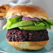 Beet Burgers,  RECIPE MONSTER Mushroom, Red Onion, and