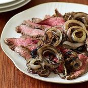 Grilled Flank Steak with Onions  