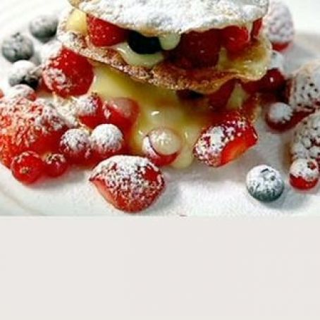 Summer berry mille feuille with lemon curd