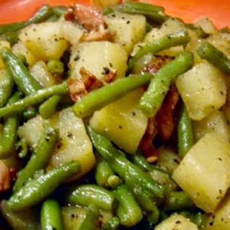 Crockpot Ham, Green Beans and Potatoes