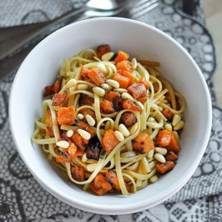Fettuccine with Roasted Butternut Squash, Brown Butter and Sage