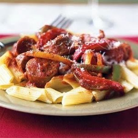 Sausage with peppers & pasta