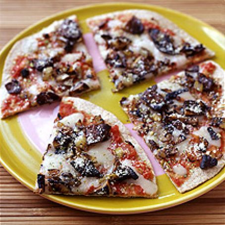 Grilled Pizza with Crispy Mushrooms and Shallots- Weight Watchers 6 Points