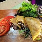 CREPAS DE JAMON ,QUESO Y CHAMPIÑONES