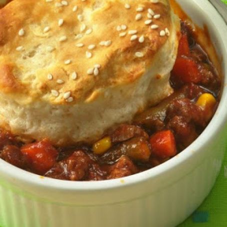 Sloppy Joe Biscuit Pot Pies