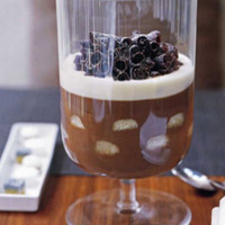 Black and White Chocolate Cake with Crème Anglaise