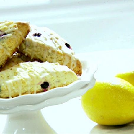 Blueberry Scones with Lemon Glaze