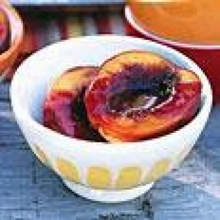 Grilled Peaches with Raspberry Sauce