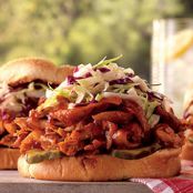 Pulled Chicken Sandwiches with Apple Cider & Cabbage Slaw