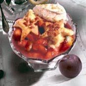 PLUM COBBLER w/MARZIPAN BISCUIT TOPPING