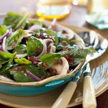 Spinach Salad with Warm Bacon Dressing