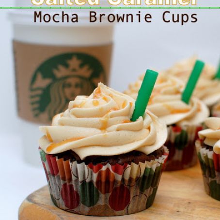 Salted Caramel Mocha Brownie Cups