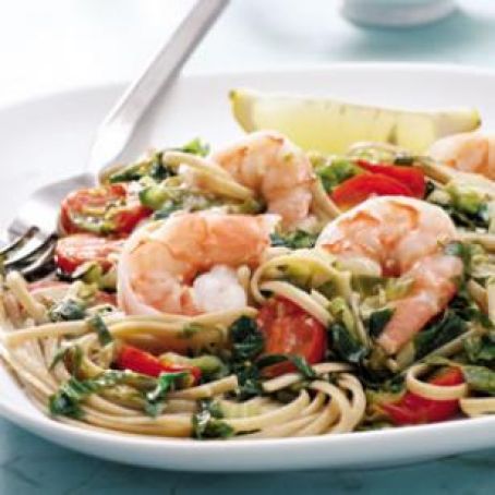 Linguine with Escarole & Shrimp