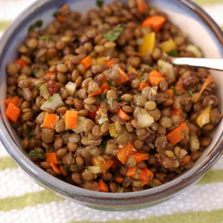 Curried Lentil Salad With Capers & Currants